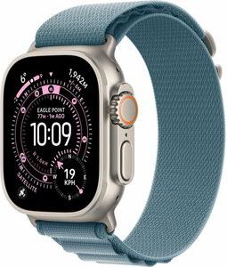 Apple Watch Ultra 3 GPS + Cellular 49mm Natural Titanium Case with Light Blue Alpine Loop - Small